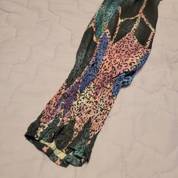 Mulla Long Sleeve Multicolor Animal Geometric Print Fit & Flare Mini Dress Small - Picture 4 of 11